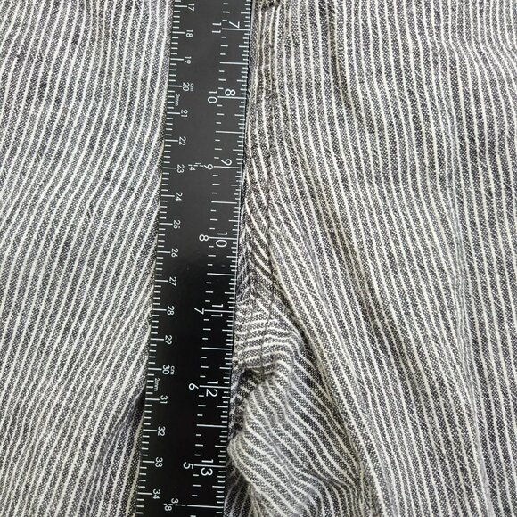 LOFT Women S Pinstripe Relaxed Linen Blend Casual Pants With Elastic Waist - Picture 11 of 13